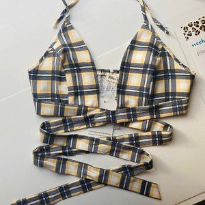 Check Wrap Around Halter Top